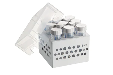 艾本德儲(chǔ)存盒 3 × 3, 可放置 9  個(gè) 50  mL 試管和 4  個(gè) 15  mL 試管，2  件，高 127  mm，5  英寸，聚丙烯材料，可耐受最低 -86  °C，高溫高壓滅菌，帶蓋子